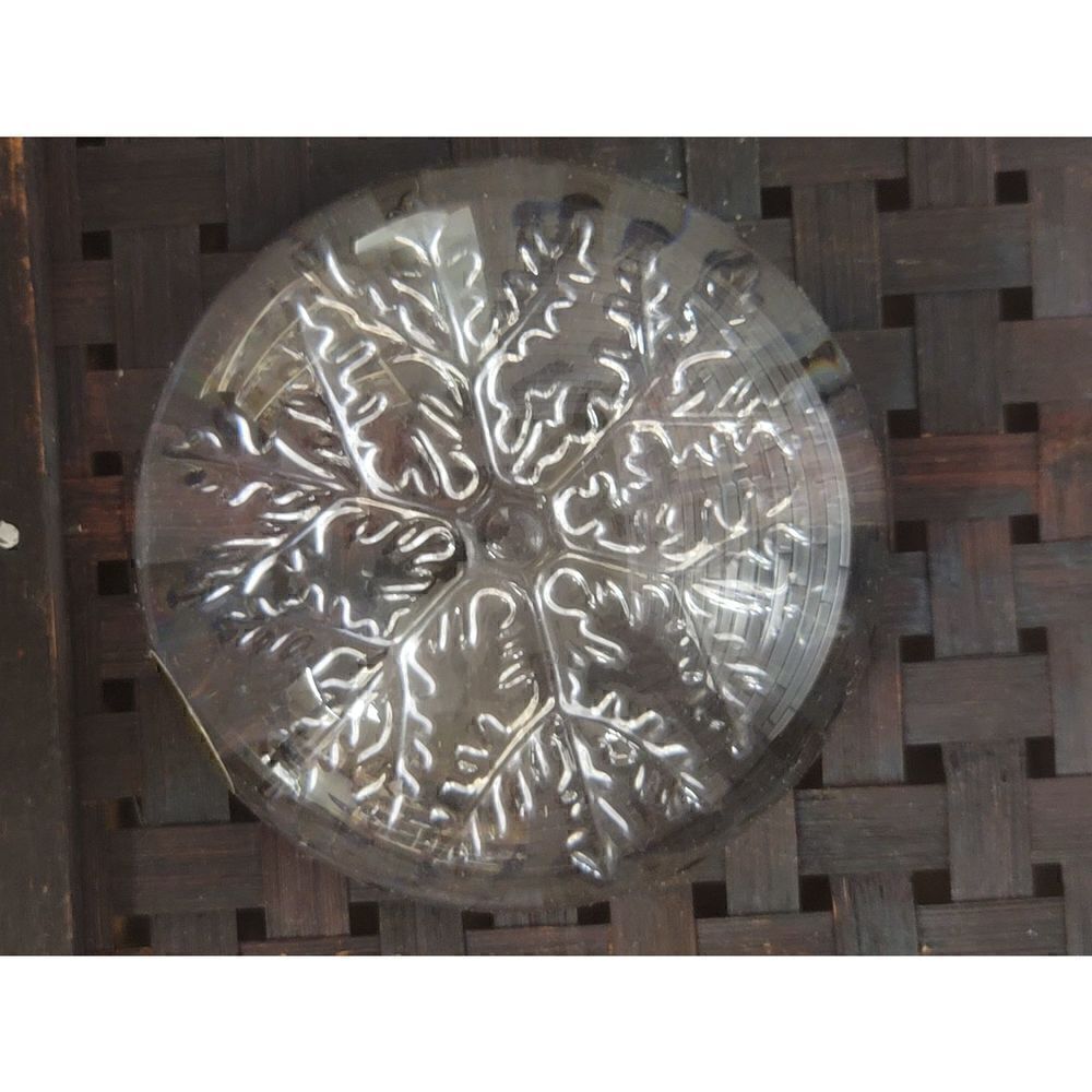 Vintage Lead Crystal Domed Snowflake Paperweight Made in France